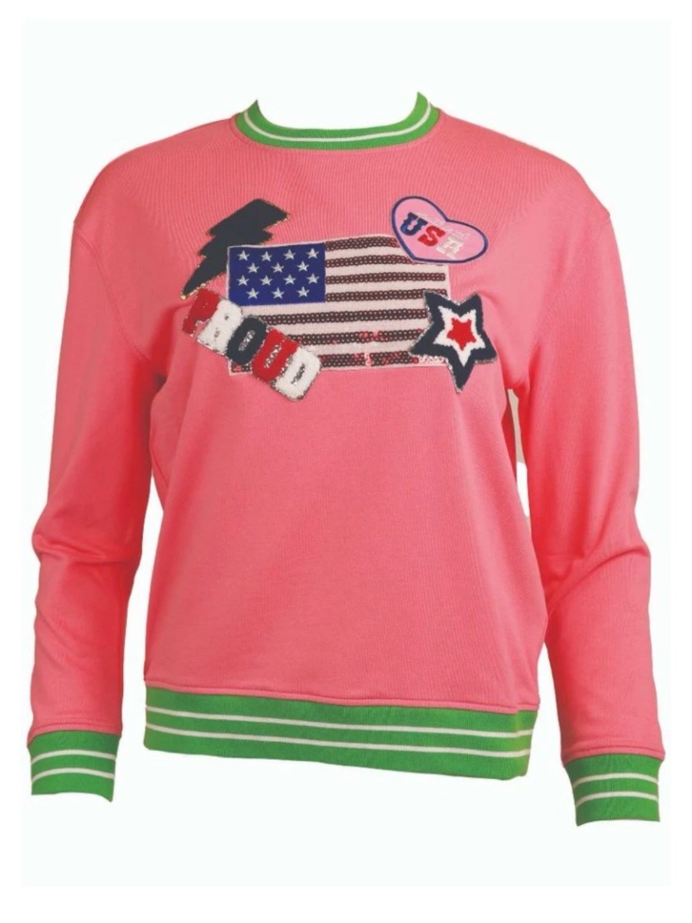 SIMPLY SOUTHERN USA FLAG VARSITY CREW SWEATSHIRT